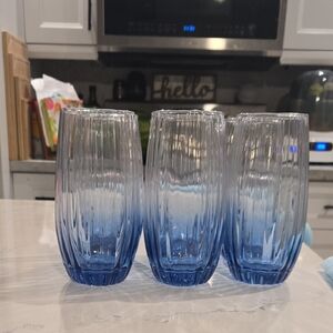 Elegant Blue Ombre Glass Tumblers